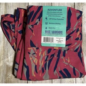 NWT Reel Legends Adventure Women's Shorts.  Berry Motion Stripes Size 2X Fishing